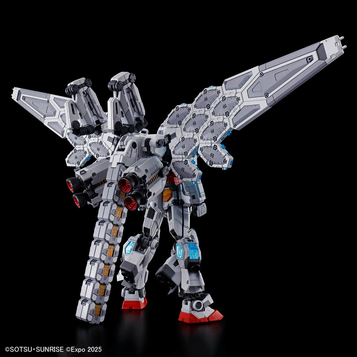 Mechanical robot model on a black background