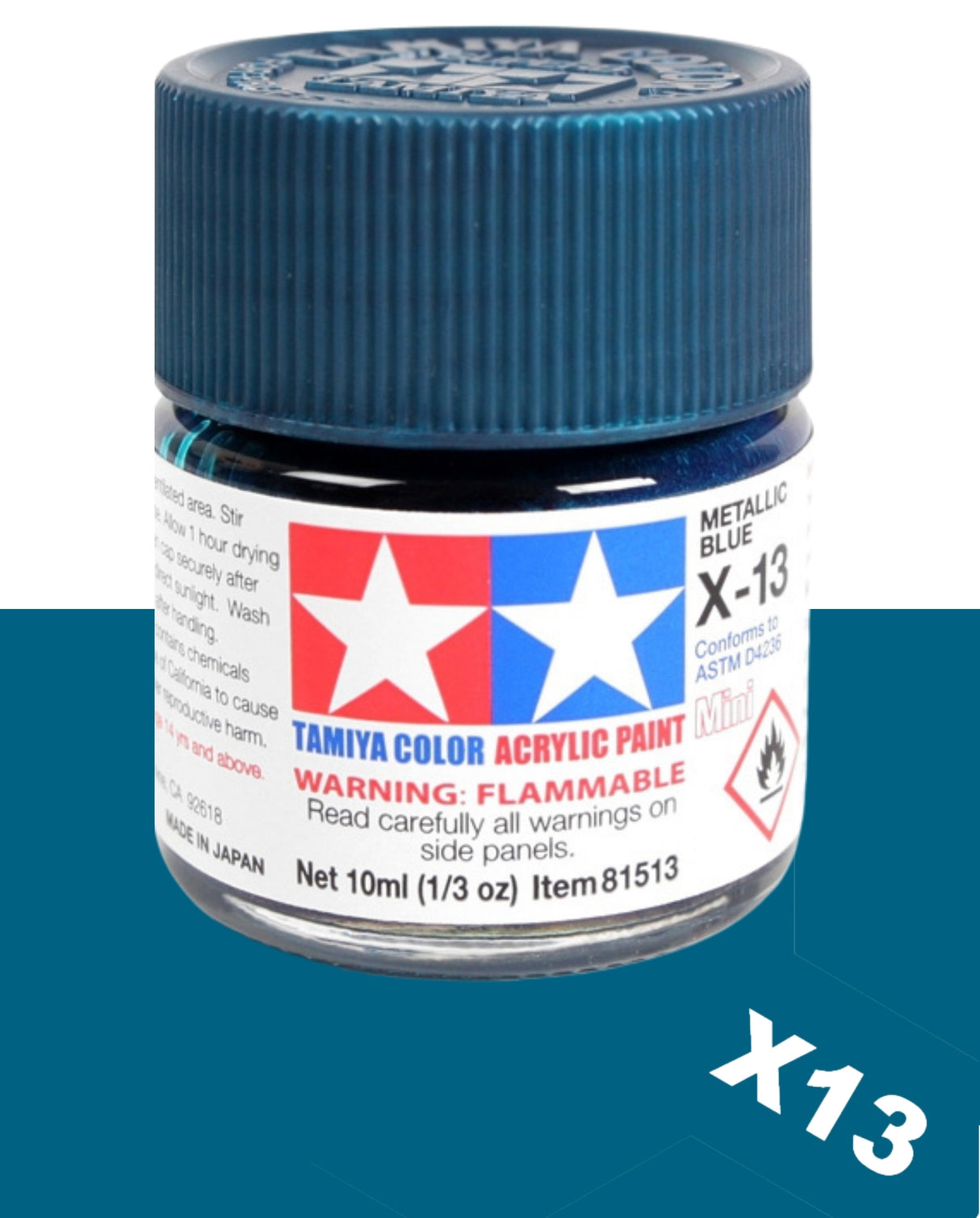 Tamiya Acrylic Paint Mini 10ml : X13 Metallic Blue