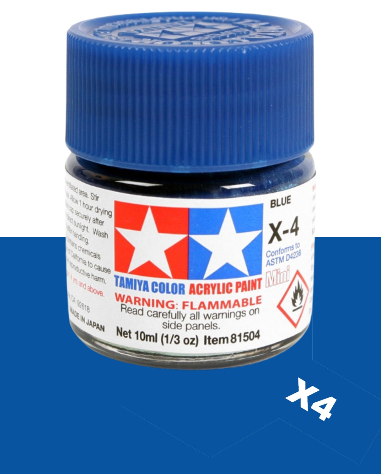 Tamiya Acrylic Paint Mini 10ml : X4 Blue
