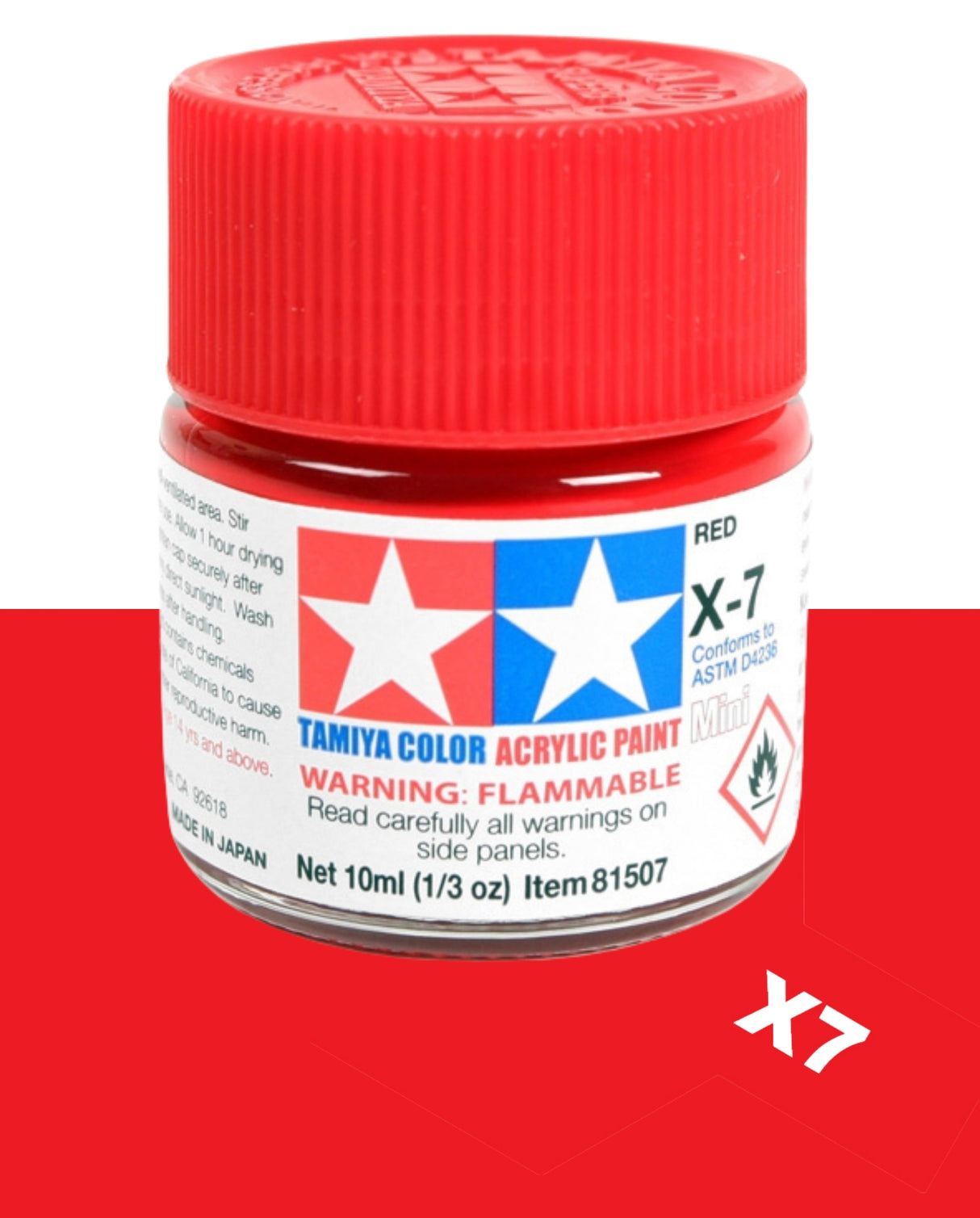 Tamiya Acrylic Paint Mini 10ml : X7 Red