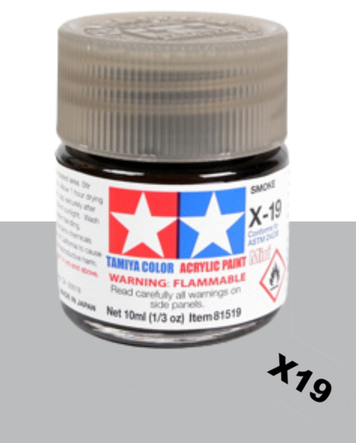 Tamiya Acrylic Paint Mini 10ml : X19 Smoke