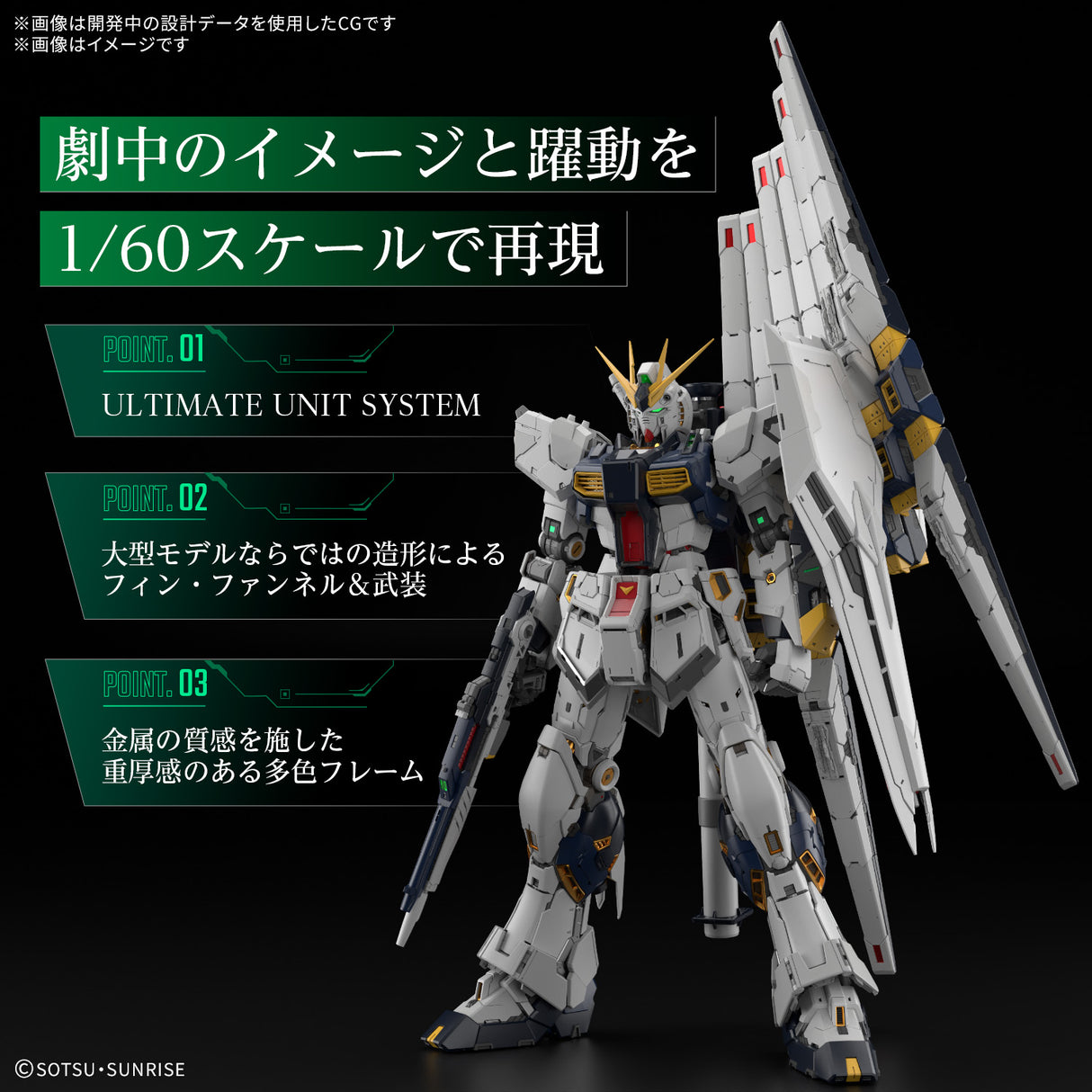 PG UNLEASHED 1/60 ν Gundam : PREORDER