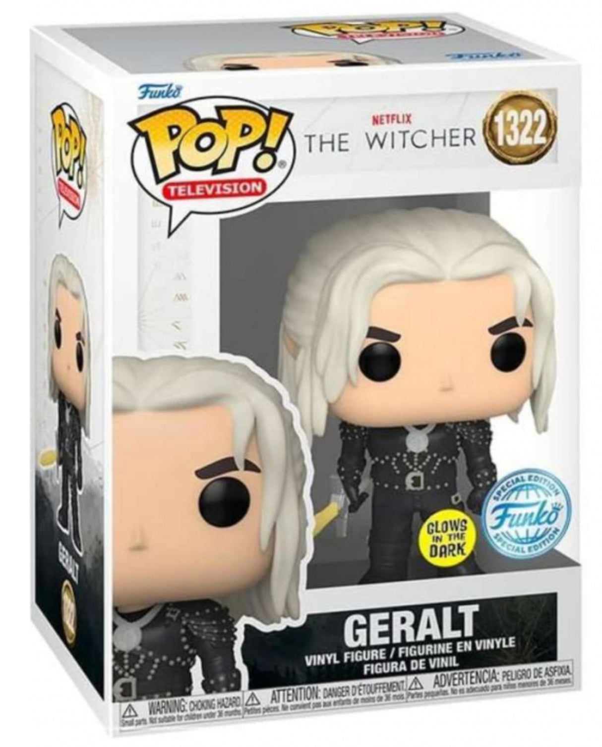 Geralt with Sword : The Witcher : Funko POP! TV Vinyl Figure 9cm Glow in the Dark