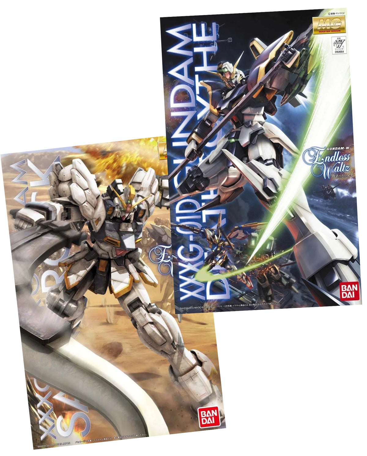 Two Bandai Gundam model kit boxes shown at an angle on a plain white background, featuring XPG-UP Gundam and a second box with Gundam artwork.