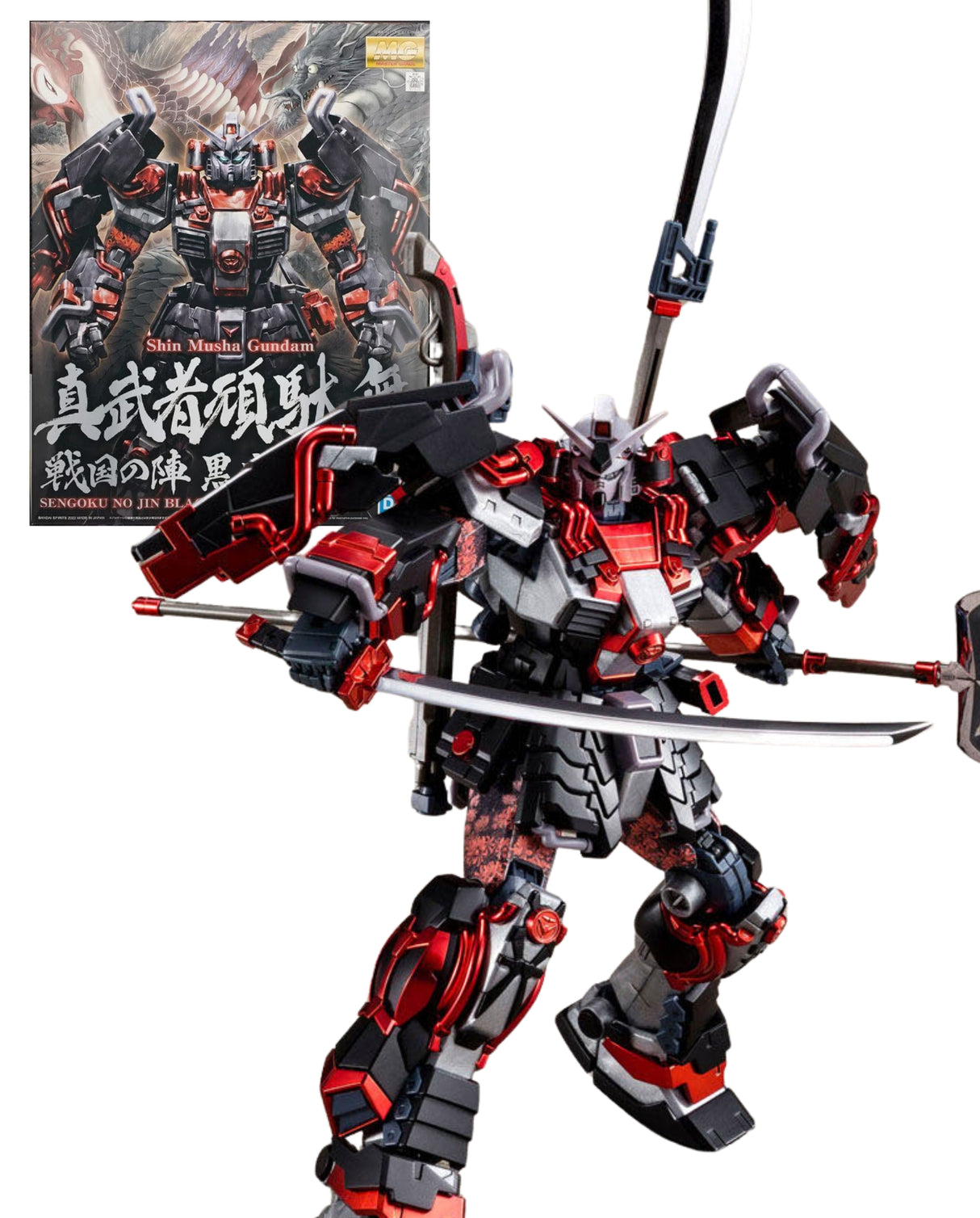 MG 1/100 Shin Musha Gundam Sengoku No Jin Black Robe P-Bandai- Damaged Box (1)