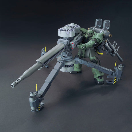 Toy robot with large weapon on a dark background