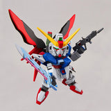 Toy robot figure with red, yellow, blue, and white colors on a gray background