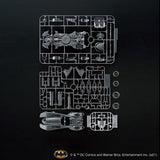 Batman toy figure parts on a black background with DC Comics logo.
