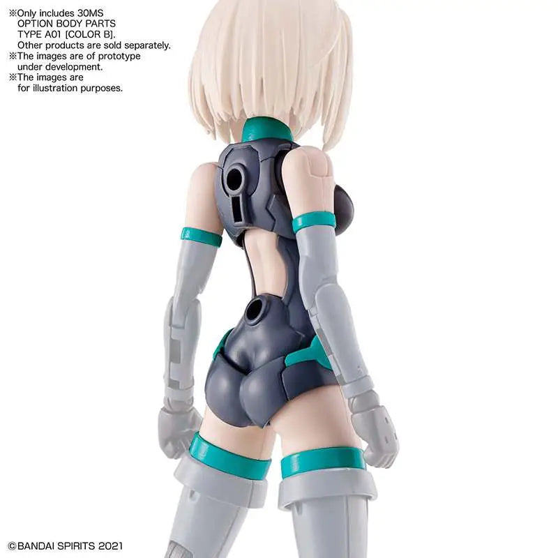 Toy figure with gray and teal design on a white background