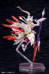 Toy figure with red, white, and purple colors on a black background