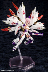 Action figure with a white and red design on a black background