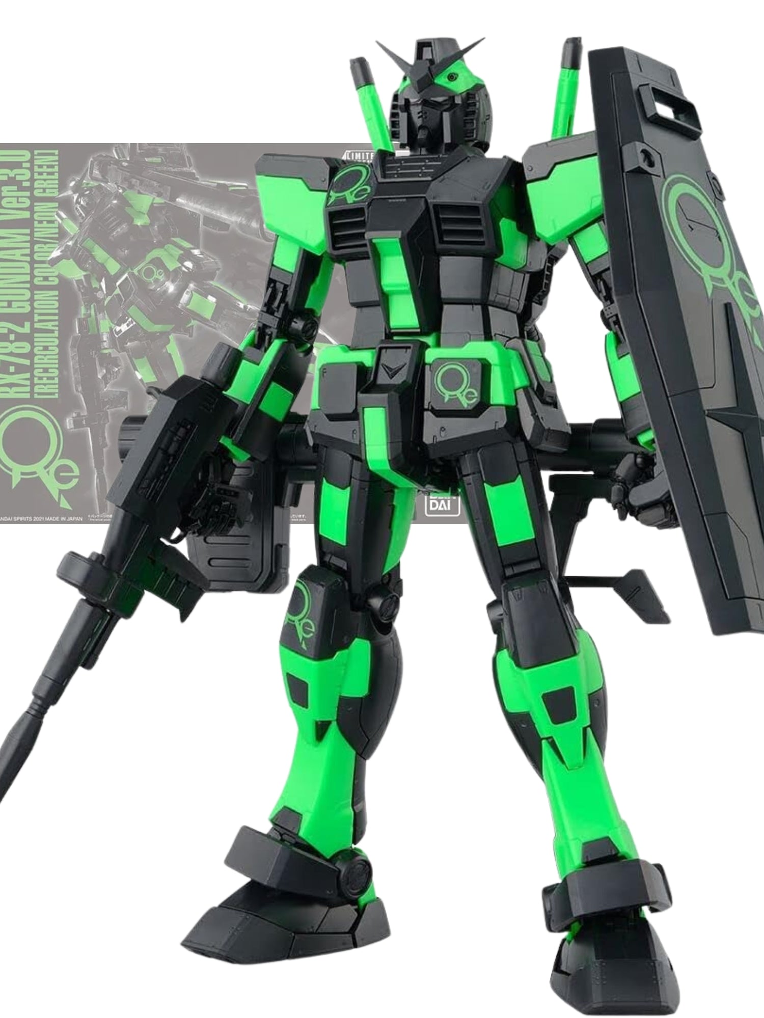 MG 1/100 Gundam RX-78-2 Version 3.0 - Recirculation Color / Neon Green