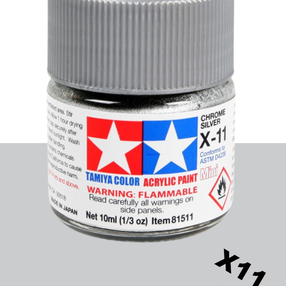 Tami Silver Tamiya Acrylic Paint Mini 10ml : XF11 Chrome Silver – Union Gundam