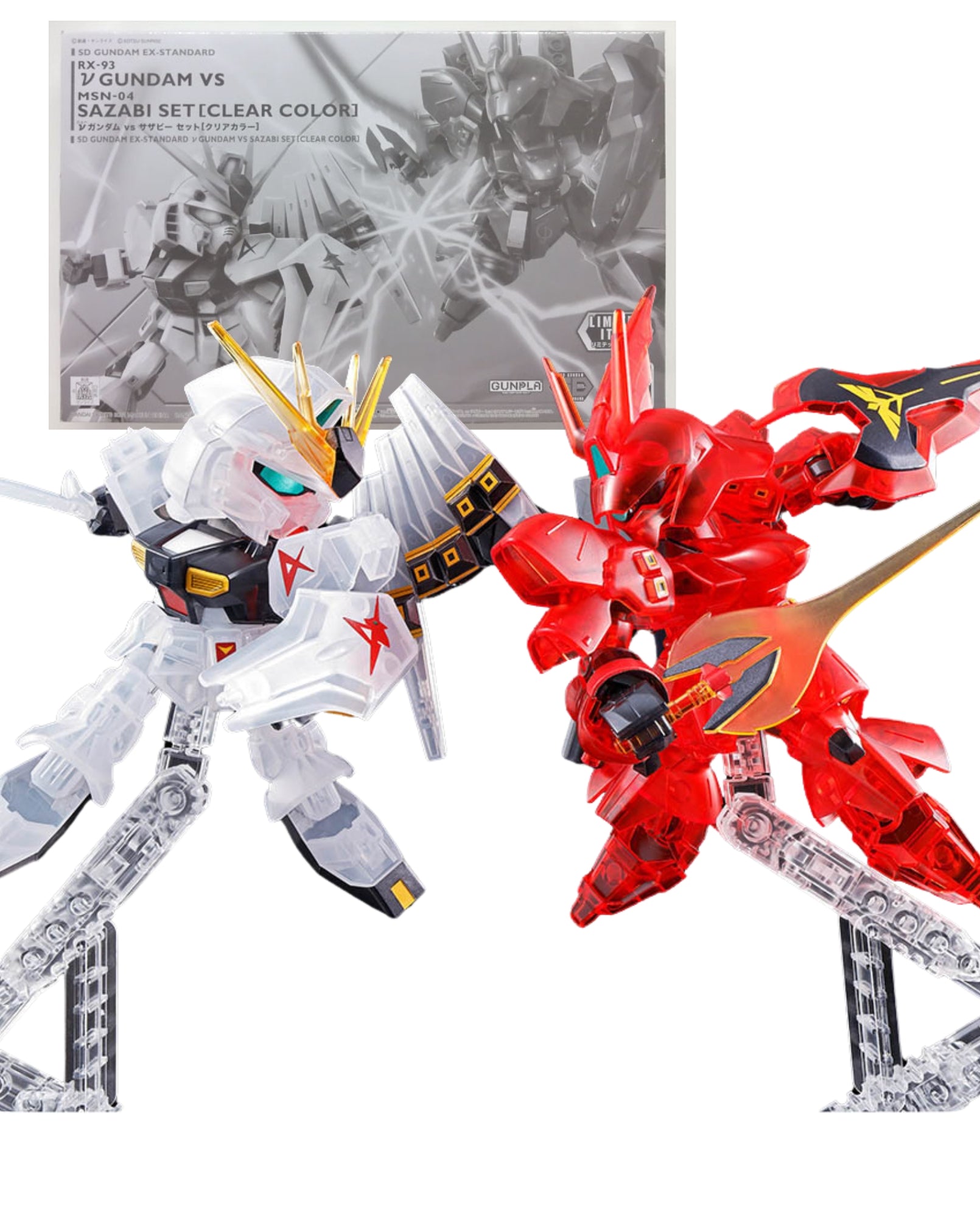 SD -EX Standard Nu Gundam Vs Sazabi - Clear Limited Edition