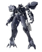 A plastic model kit of the Mobile Suit Gundam character Graze Ein, predominantly gray in color, posed in an action stance with weapons extended.