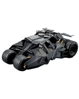 A black armored vehicle model with three large wheels, angular geometric body panels, and small gold accents, shown on a plain white background.