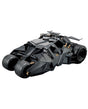 A black armored vehicle model with three large wheels, angular geometric body panels, and small gold accents, shown on a plain white background.