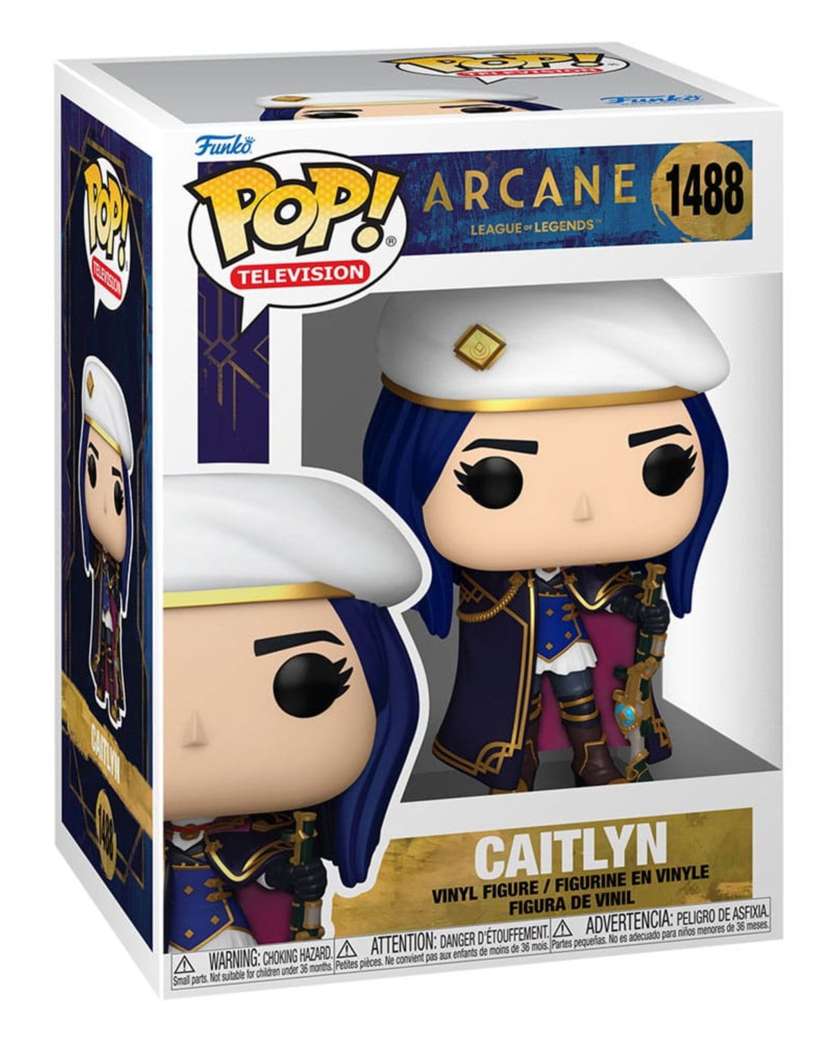 Funko Pop! Television vinyl figure of Caitlyn from League of Legends, number 1488, in its original window box packaging.