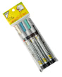A package of four GUNDAM MARKER EX gel pens in a clear plastic sleeve with a yellow header card, shown on a plain white background.