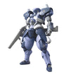 A blue and silver mecha robot model shown in a dynamic pose against a plain white background.