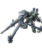 A green and gray mecha-style toy gun mount or weapon assembly on a plain white background.