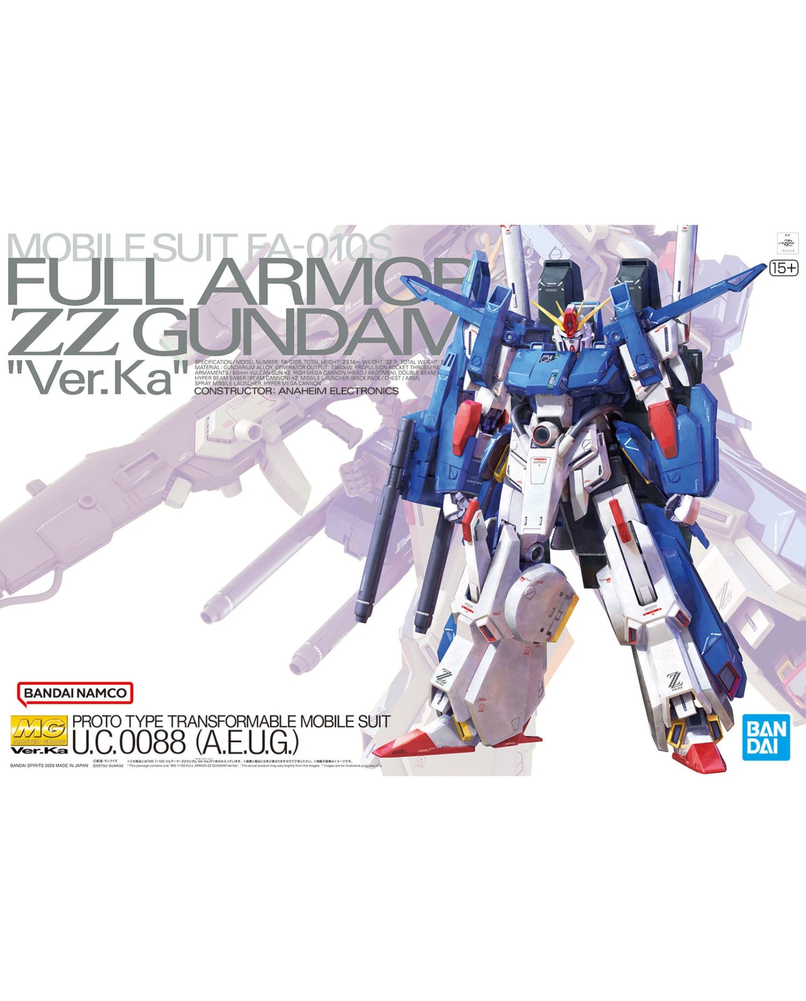 MG 1/100 Full Armor ZZ Gundam Ver.Ka – Union Gundam