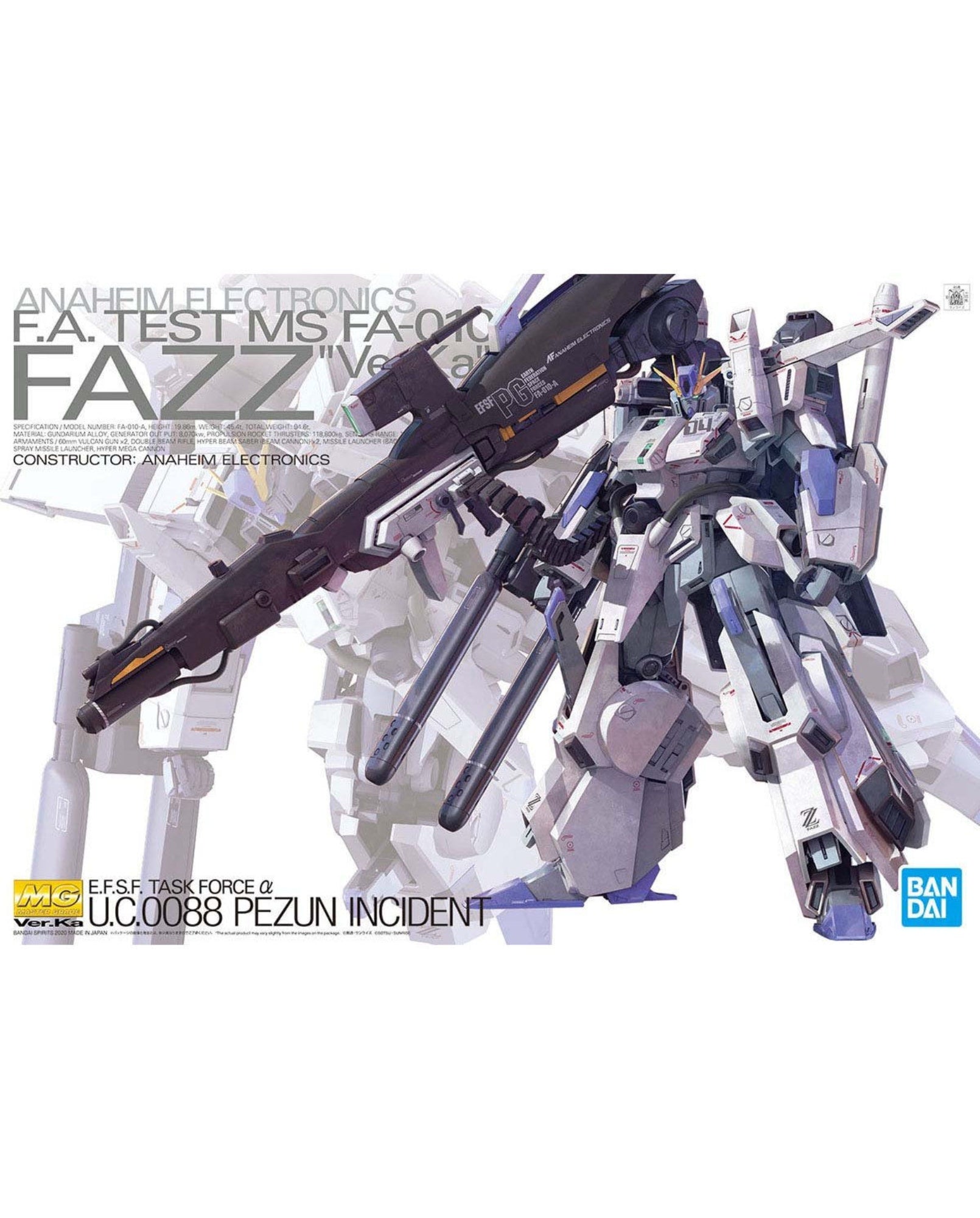 MG 1/100 Gundam FAZZ Ver.Ka Gundam Sentinel – Union Gundam