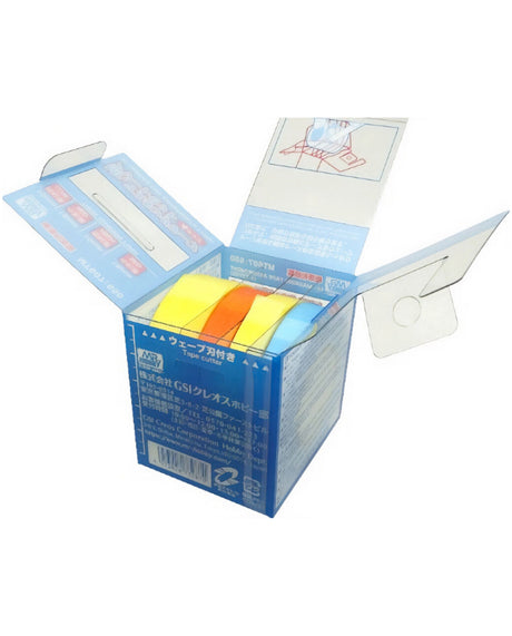 Open view of 4 masking tapes in a variety of colours