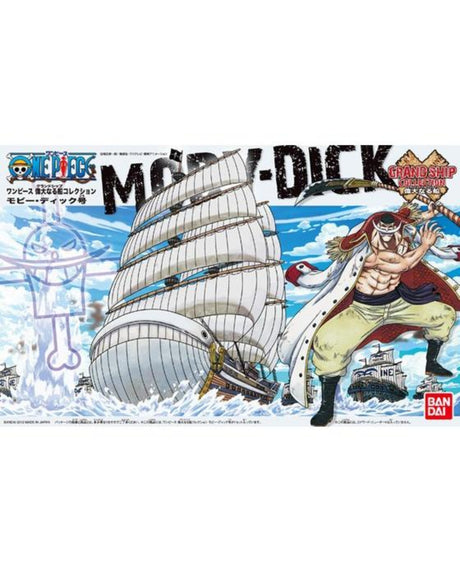 One Piece Marine Ddaimai model kit packaging for the character Morphe-Dick from Frank Ship Grand Line, featuring artwork of the ship and the character on a white background.