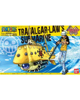 Bandai Toho Toy Factory set for the One Piece Trafalgar Law's Submarine model kit, featuring a yellow submarine and an illustration of Trafalgar Law on the box art.