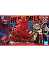 Bandai Namco One Piece Film Red Grand Ship model kit box art, featuring the illustrated red ship and characters on the front packaging.