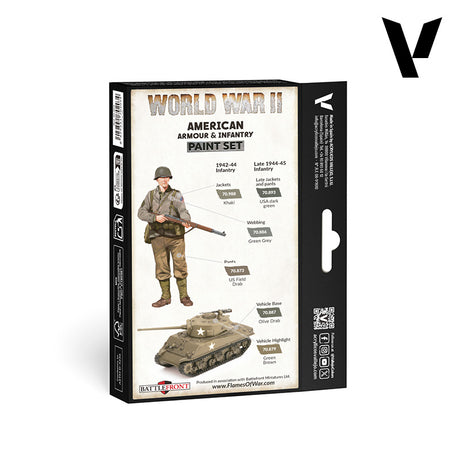 World War II American Armour & Infantry paint set packaging on a white background