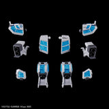 Set of small robot parts on a black background