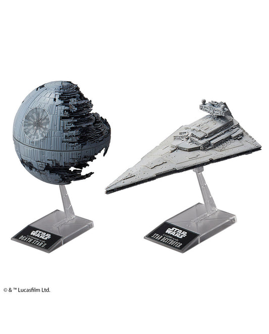 Star Wars Death Star II and Star Destroyer Bandai Plastic Model Kit